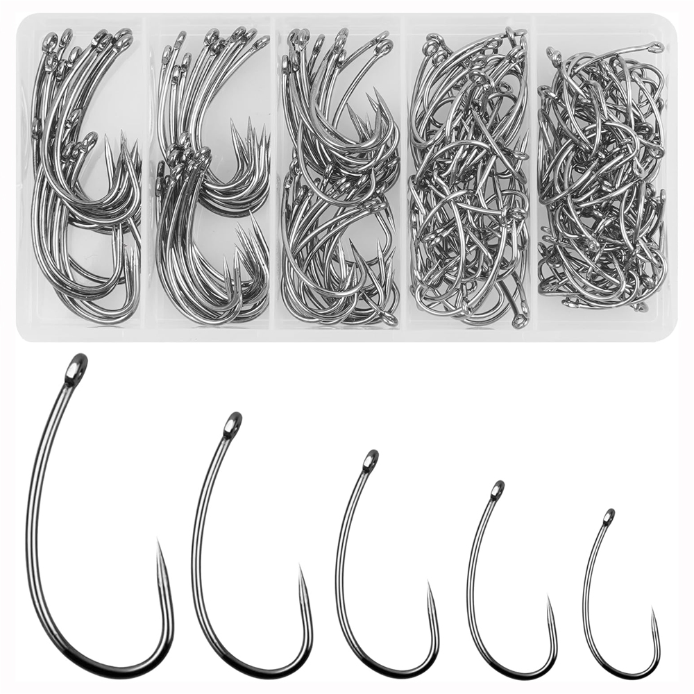 180PCS Barbless Fishing Hooks  - Fishing Hook Barbless ulasan dan harga