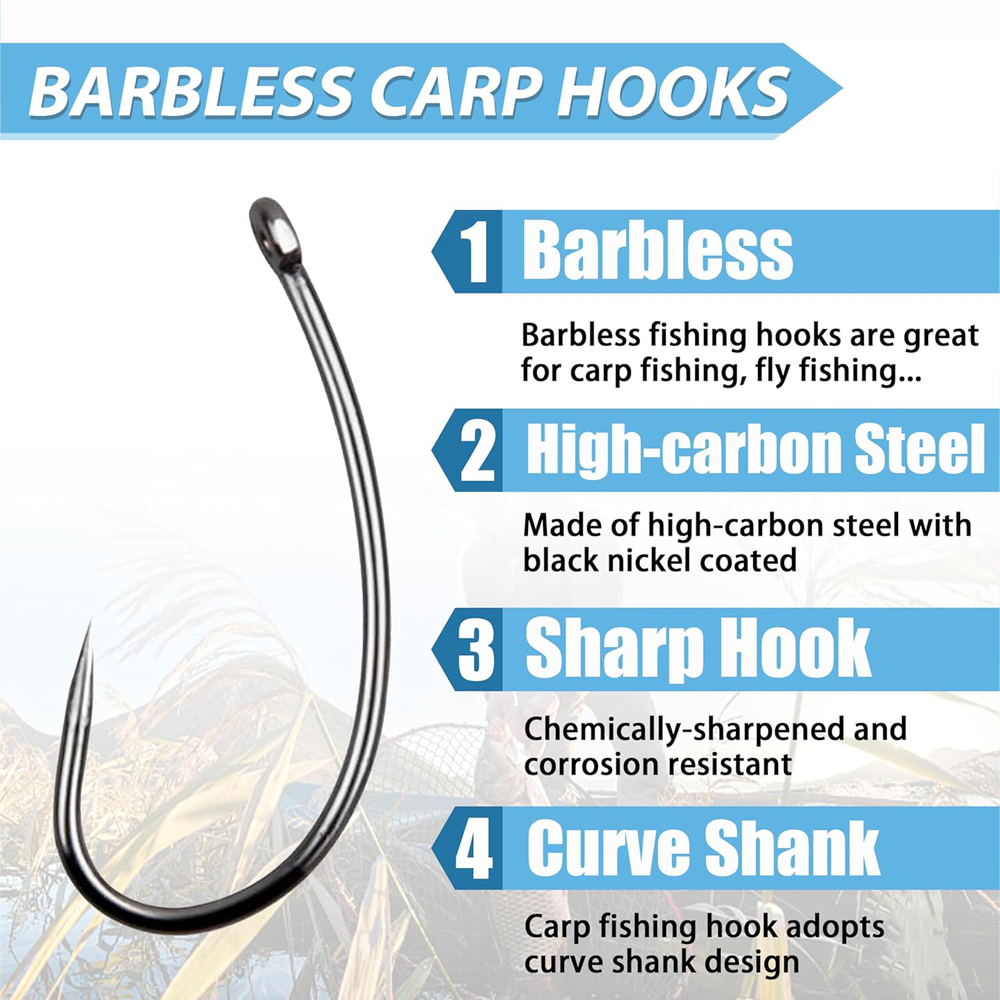 180PCS Barbless Fishing Hooks  - Fishing Hook Barbless ulasan dan harga