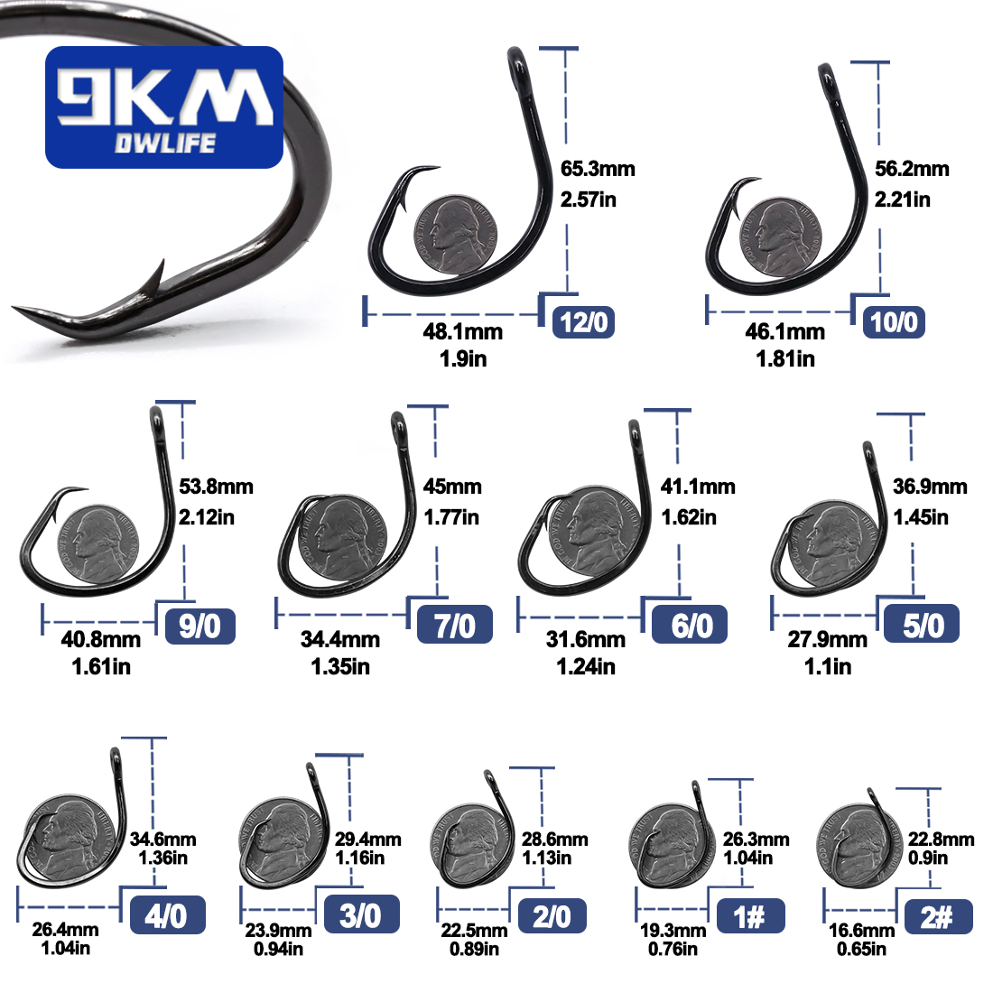 9KM Circle Hooks 25~50Pcs Salt - Fishing Hook Circle ulasan dan harga