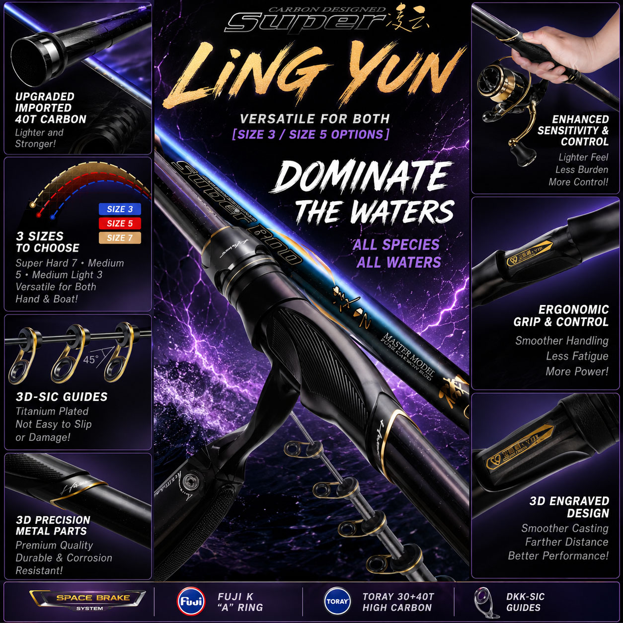 HASIDA Ling Yun Fishing Rod 40 - Kastking Reel Zephyr ulasan dan harga