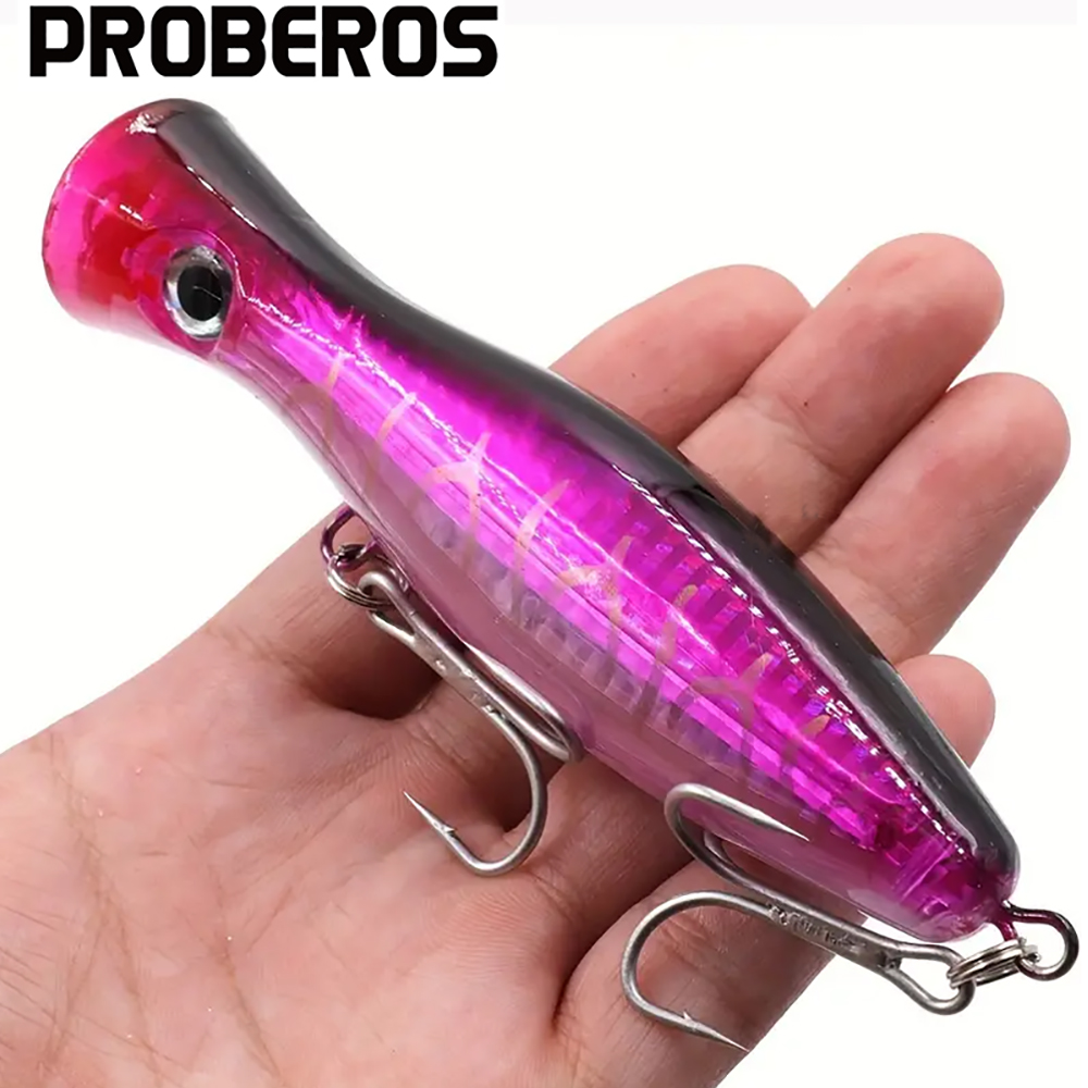 PROBEROS 1pc 13cm 43g Popper F - Fishing Hook Treble ulasan dan harga