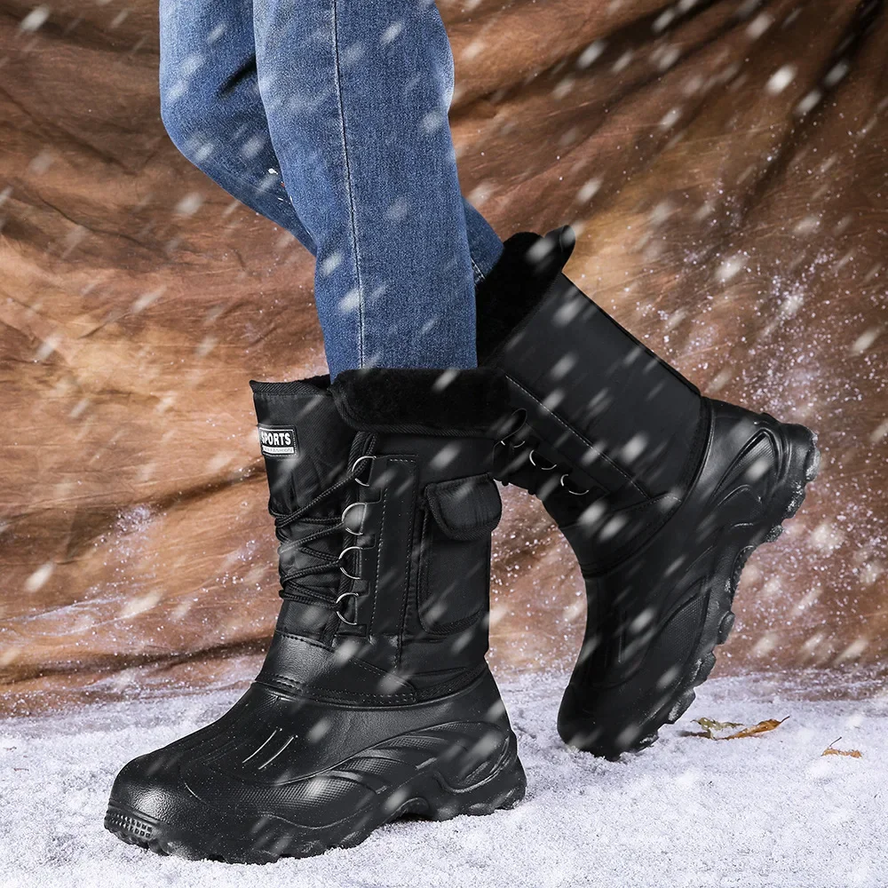 Men Winter Snow Boots Outdoor  - Fishing Hook ulasan dan harga