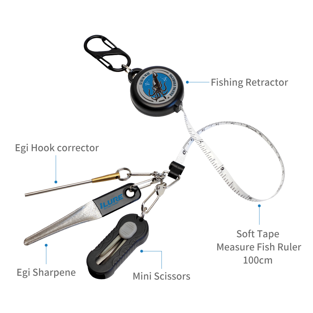 4in1 Eging Fishing Kit Retract - Fishing Hook Sharpener ulasan dan harga