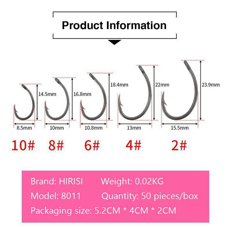 New Hirisi 50pcs Boxed Hooks B - Fishing Hook Box ulasan dan harga
