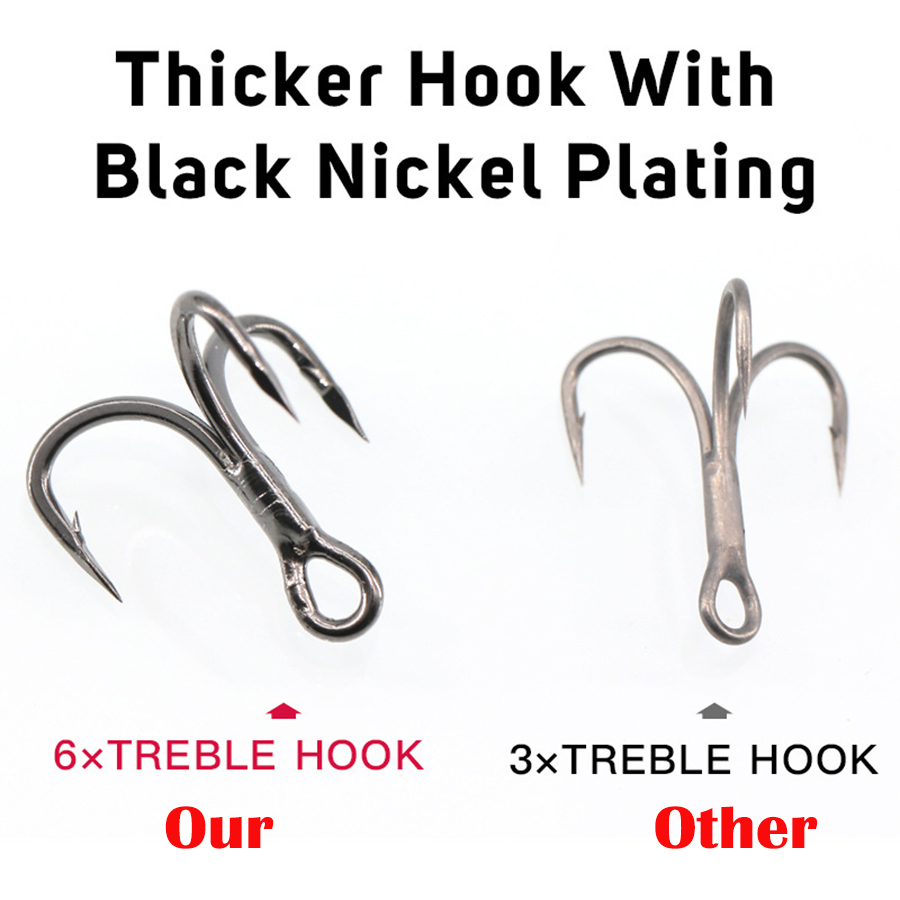 6X Fishing Treble Hooks Black  - Fishing Hook Assortment ulasan dan harga