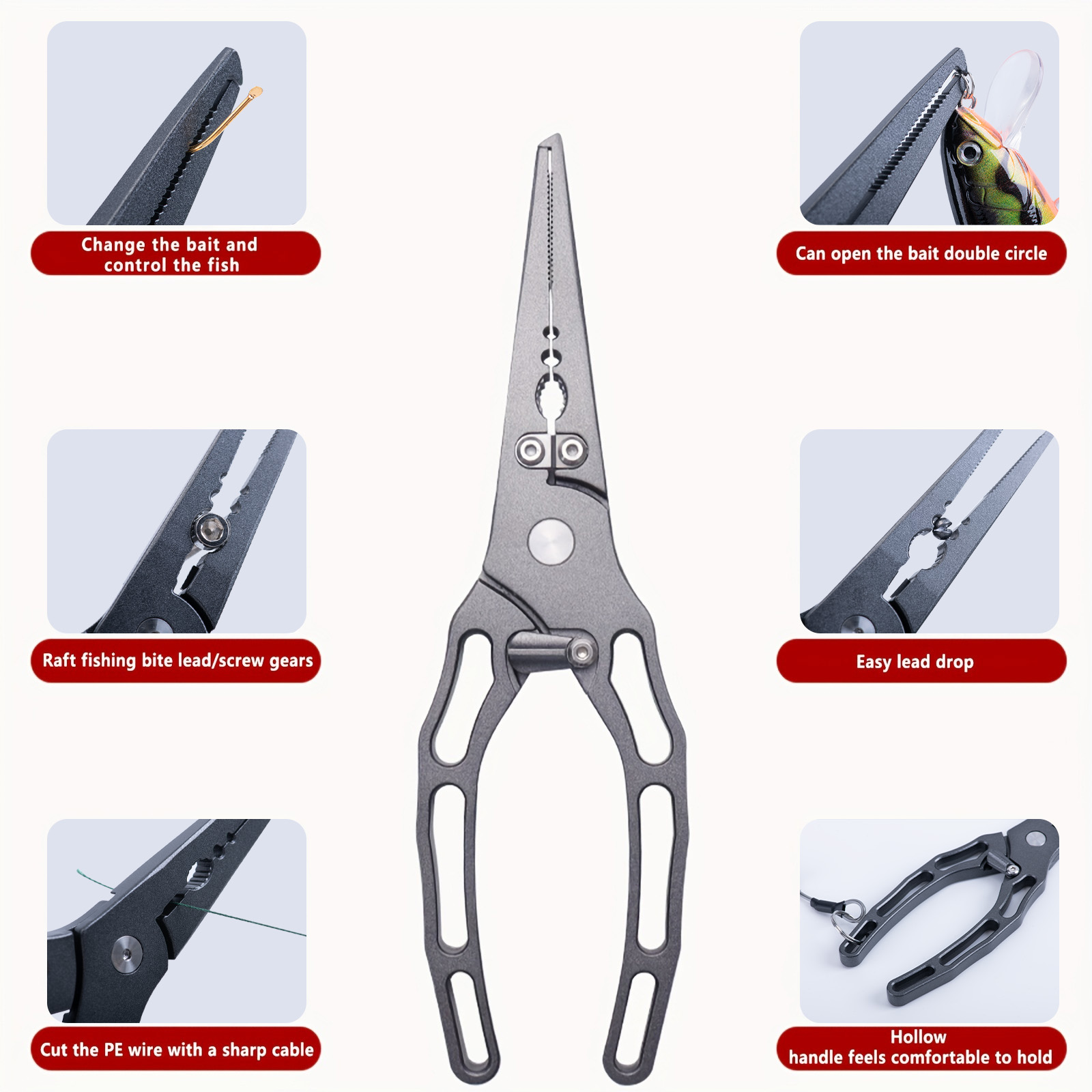 Fishing Pliers and Fish Grippe - Fishing Hook Sharpener ulasan dan harga